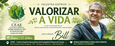✨ Palestra Espírita – “Valorizar a Vida” ✨