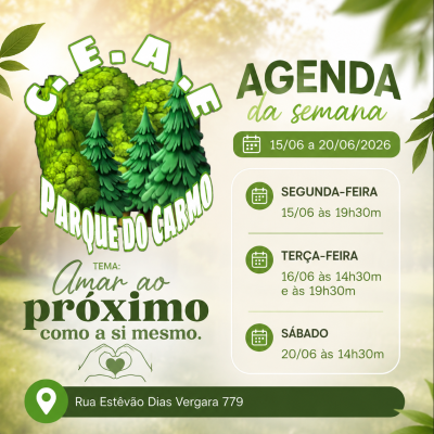 Agenda da semana de 15 a 20/06/2026